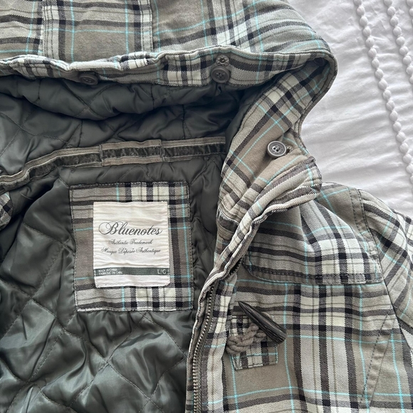 ๐ฑ PLAID VINTAGE BLUENOTES GREEN SCENE FALL JACKET - Picture 2 of 2